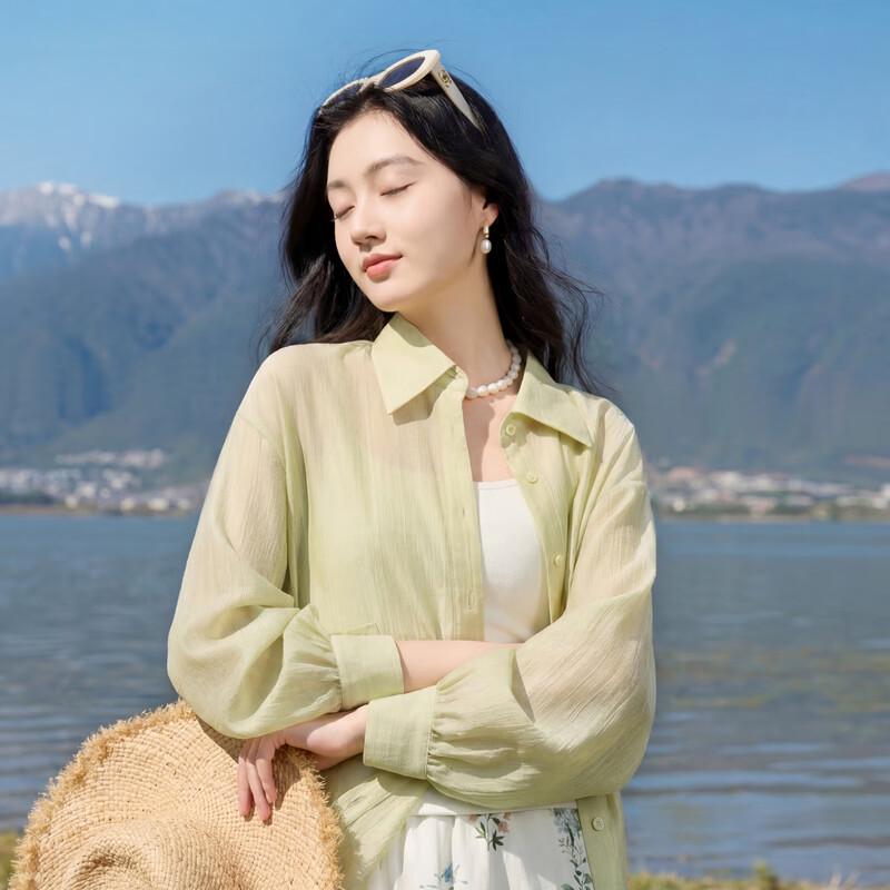 Sancai Lightweight Tencel Loose Split Tie-Front Blouse