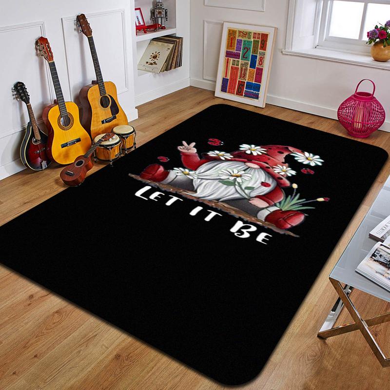 C-Christmas Dwarf Print Carpet Door Mat Living Room Bedroom Non-slip Carpet Home Decoration Floor Mat New Year Gift