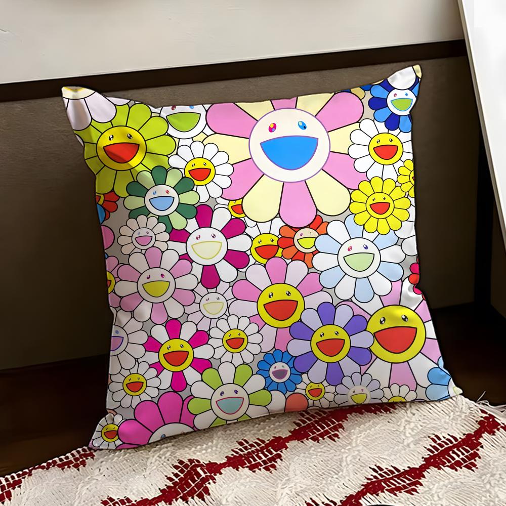 TTakashi MMurakami Cushion Cover Reversible Soft Durable Pillow Cover Home  Car MultiScene Use for Daily Comfort