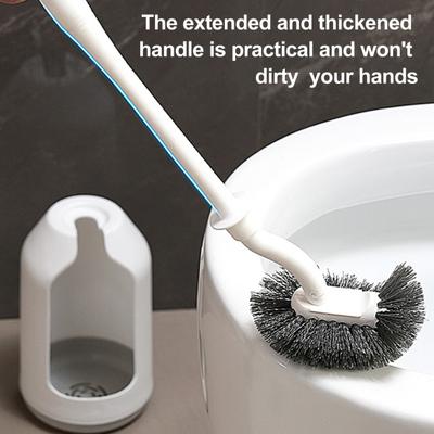 Toilettenbürsten-Set mit Halter Ergonomischer Langer Griff Tiefenreinigung Toilettenbürste Schnelle Montage Badezimmerwerkzeug