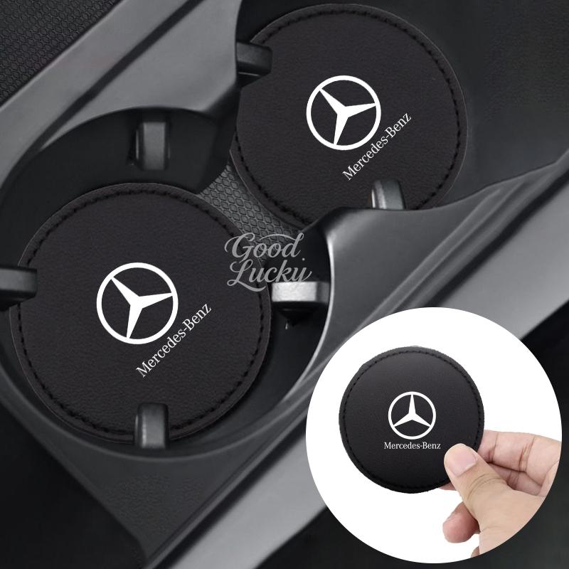 FCM5   2PCS Car Coaster Water Cup Anti-Slip Mat Phone Glasses Non Slip For Mercedes Benz AMG A C E S Class W203 W220 W206 W205 W211C260