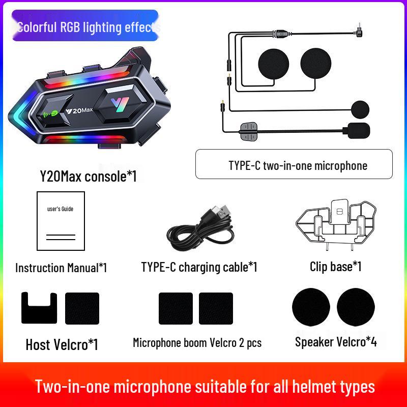 

Y20 Waterproof Bluetooth Helmet Headset with RGB Lights and Heavy Bass