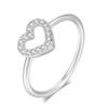 Double Fair Heart Rings For Women Female Rose Gold Color Zircon Party Daily Female Women's Midi Rings Fashion Jewelry R916