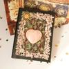 Natural Crystal Decorated Vintage Ledger, Creative Magic Notebook, Handmade Crystal Material Notebook