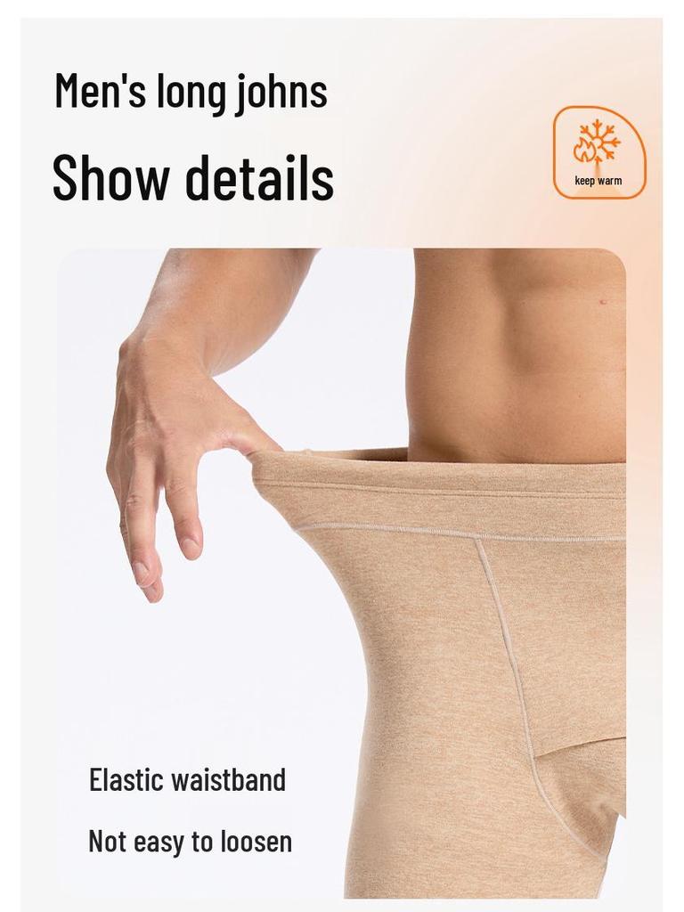 Men's Extra Thick Double-Sided Flannel Fleece Lined Antibacterial Warm Knit Pants