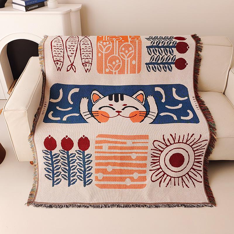 American Graffiti Sofa Towel: Stylish, Moisture-Proof Picnic Mat, Living Room Rug, Camping Blanket & Sofa Cushion Cover.