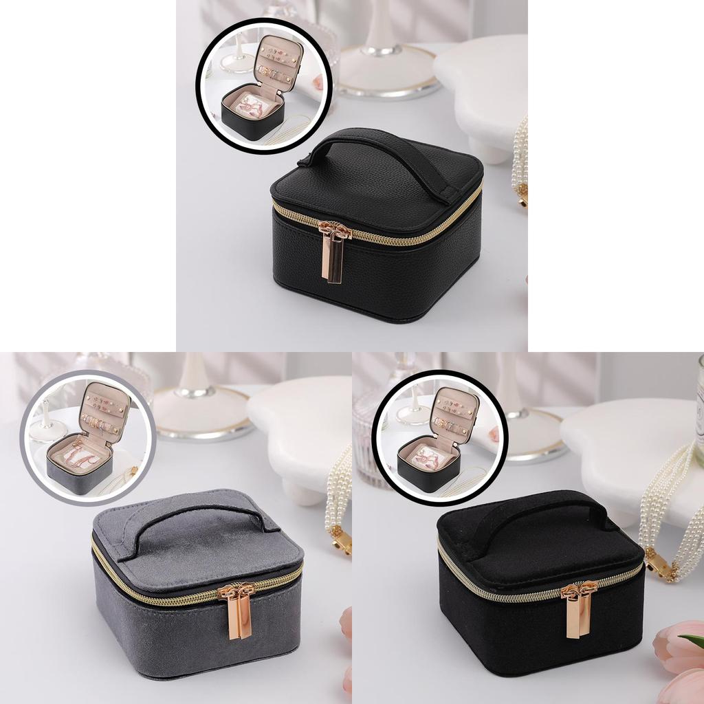 Minimalist Leather Jewelry Organizer With Multiple Compartments For Travel And Gift Giving