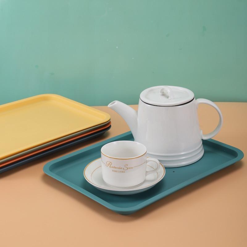 Rectangular Serving Tray Anti Slip Scratch Resistant Plastic Food Household Tea Kitchen Supplies