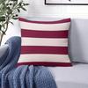 Vinröd Vitrandig fyrkantig Jacquard Kuddfodral för Soffa Kontor Midjekudde Fodral Heminredning Kuddfodral