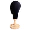 Wig Stand with Head Mannequin Head Stand with Wood Base for Multiple Wigs Hat Wig Head Stand Wig Display Stand Black