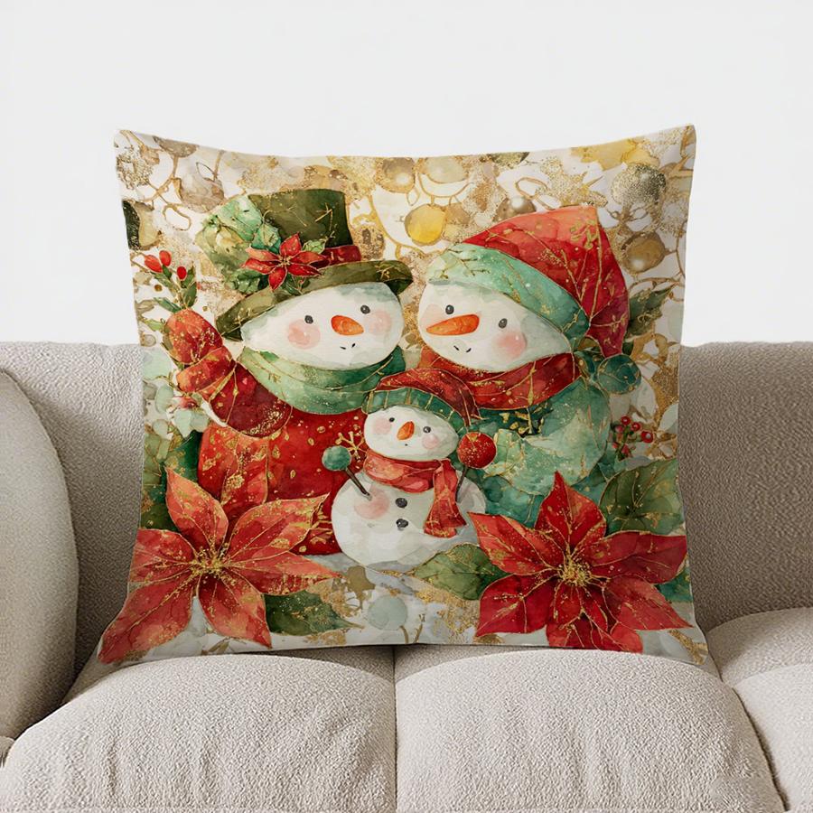 Modern Red & Gray Square Pattern Throw Pillow Cover With Short Plush Print For Living Room Sofa Decoration Cushion Cover