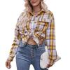 Women's 2024 Oversize Loose Plaid Shirt - European & American Casual Autumn/Winter Fashion