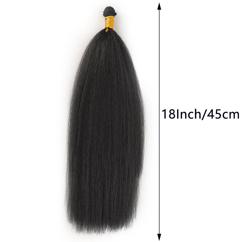 Long Yaki Straight 1 Bundles 14 16 18Inches High Temperature Fiber Synthetic Hair Weave Black Hairpieces Extensions for Women
