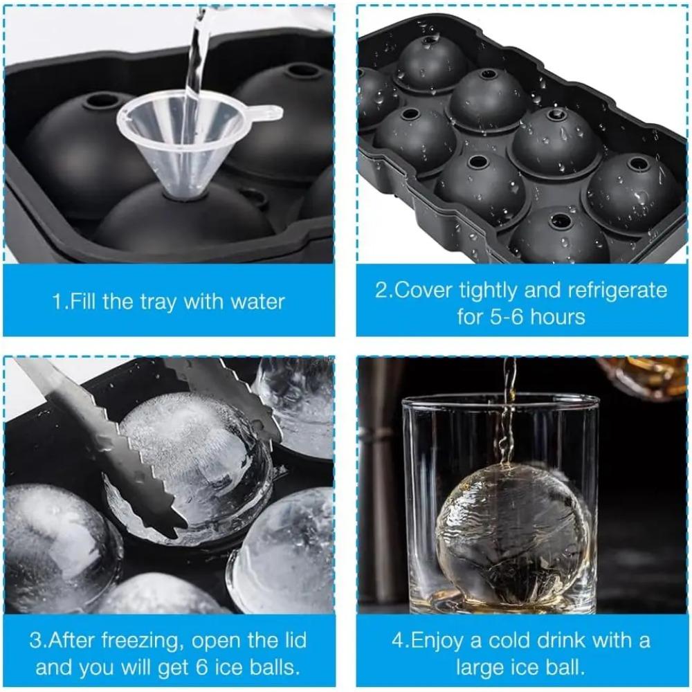 Silikonové misky na led, velké formy na led do mrazáku s víkem, opakovaně použitelné formy na whisky, diamantové formy na led