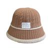 Korean Style Autumn and Winter New Style Iron Label Fisherman's Hat for Women with Elegant Strips and Face Showing Small Knitted Bucket Hat