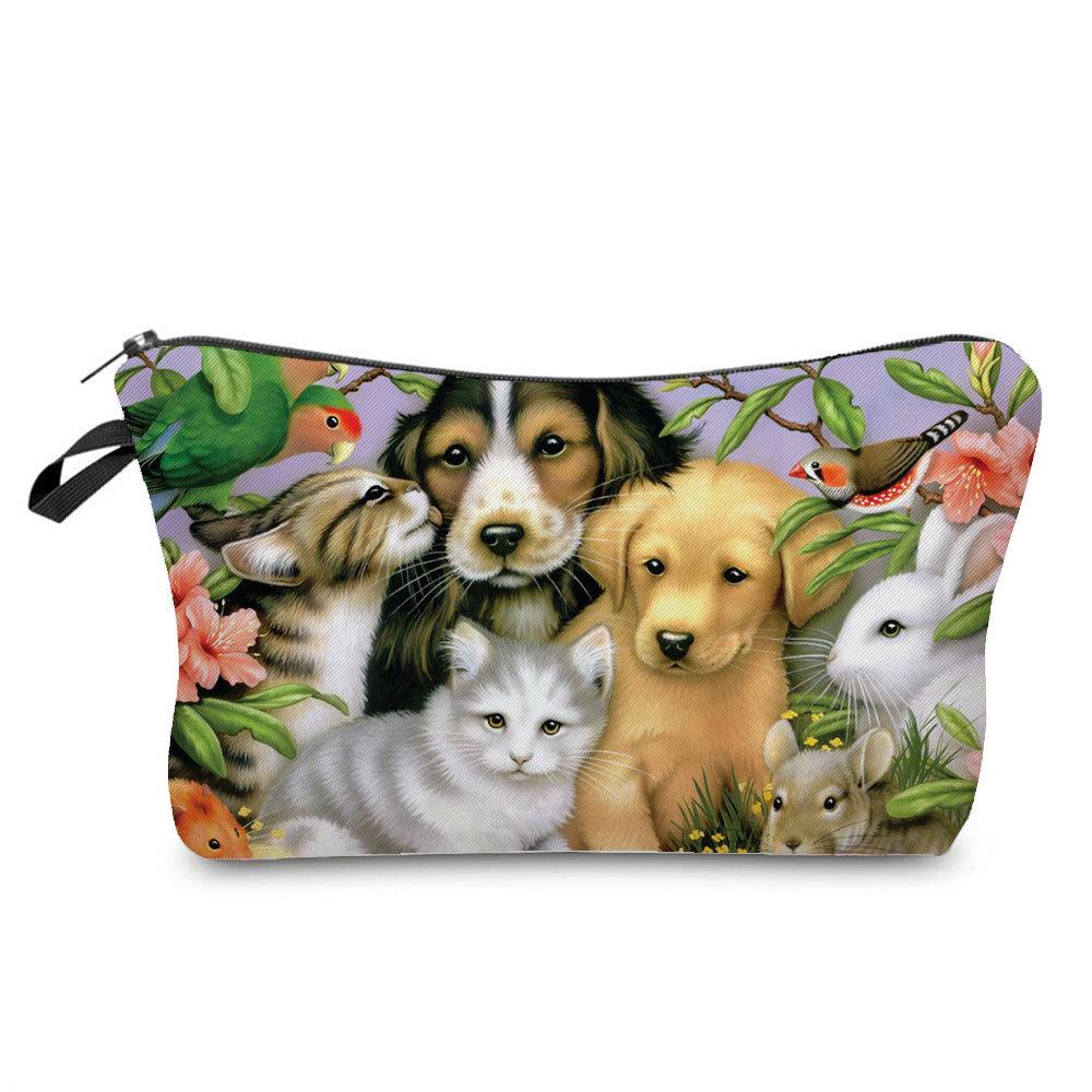 Women Cat Print Cosmetic Bag Toiletries Organize Travel Storage Case  6429