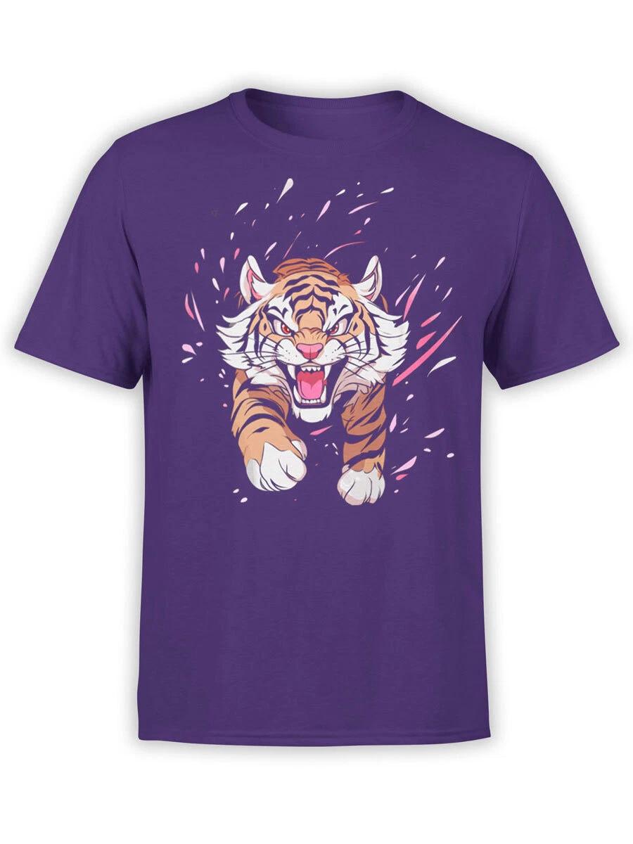 FANTUCCI Tiger T-ShirtCollection | Purple Pounce Tiger T-Shirt | Unisex 3XL