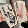 Beautiful Painting Butterfly Phone Case For Samsung Galaxy A14 A15 S21 S22 S23 S24 S255G FE Plus Ultra A25 A35 A52 A53 A54 A55