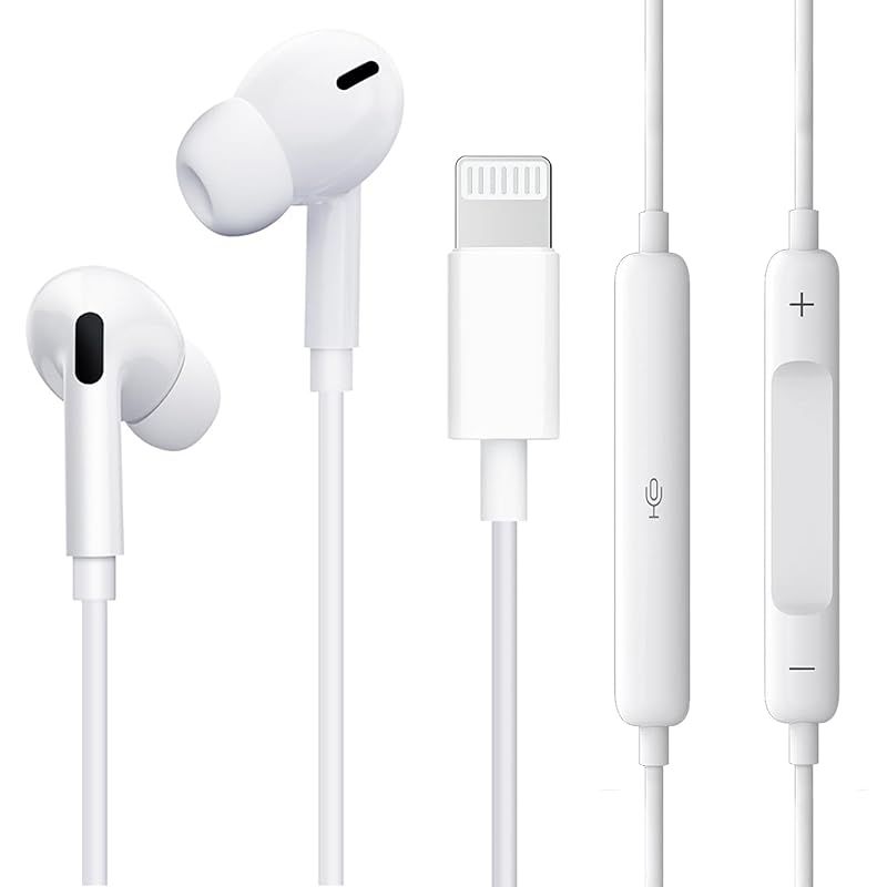 

Eikokiwa earphones wired iPhone Earphones [MFi certified product] deep bass with microphone Supports volume adjustment headphone HiFi sound quality