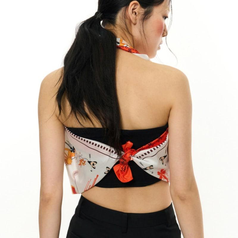 KIMZISU JOMO Motif Square Scarf _ Orange