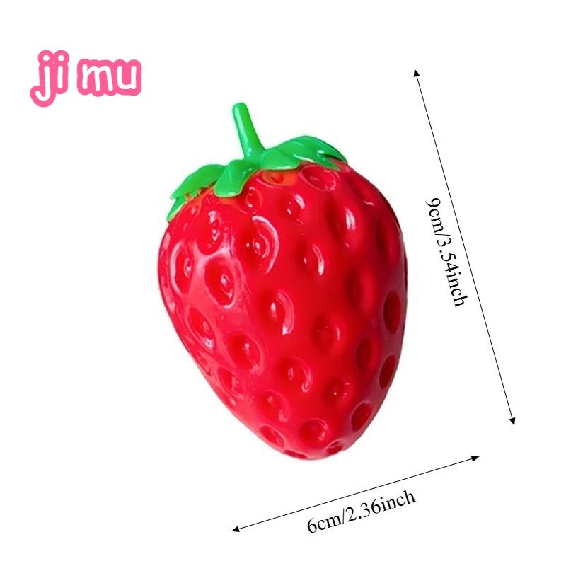 Strawberry Crunchy Squishy 9cm Stress Ball Toy Handmade Crispy Fidget Ball Building Block Filling Sensory Relief Hand Exercise G