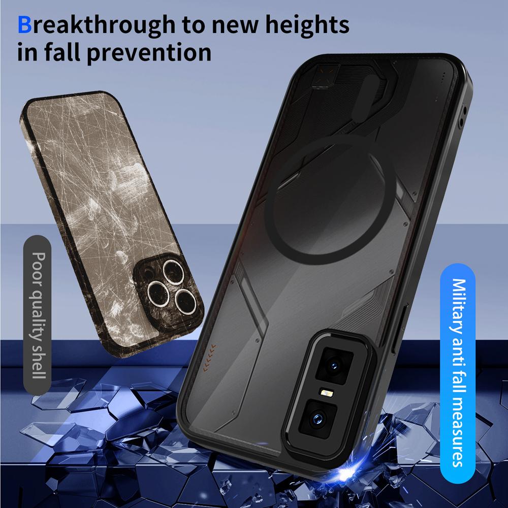 KEYSION Magnetic Phone Case for for Infinix GT 30 Pro 5G Silicone+PC Matte Translucent Shockproof Cover for Infinix GT 30 Pro