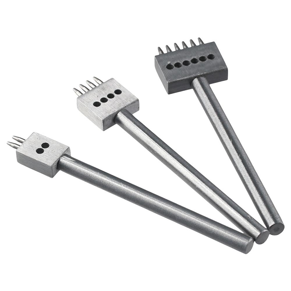 

3 шт., круглый дырокол из легированной стали, серебряный дырокол для ремня, портативный дырокол для вышивания кожи, рабочий