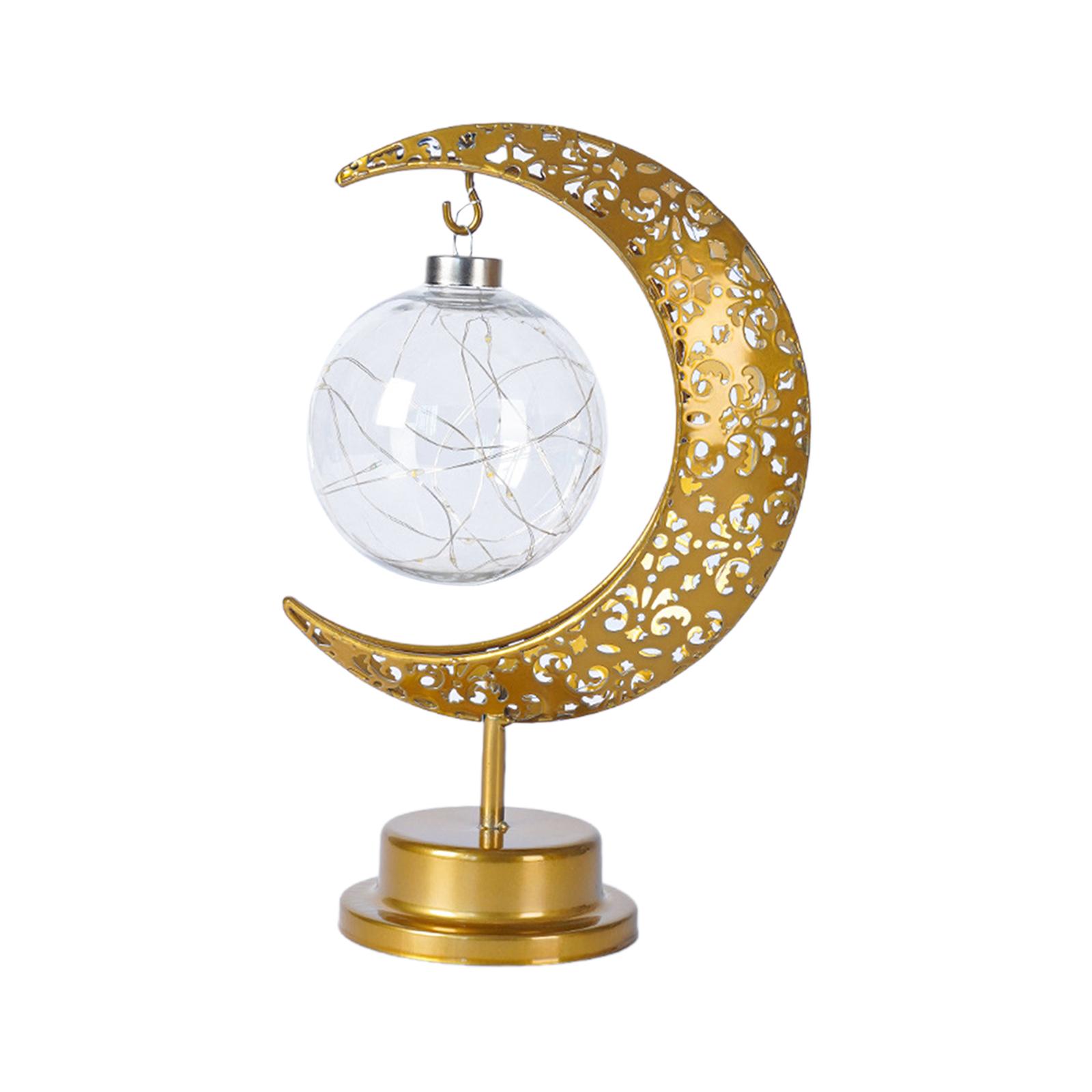 

Металлические украшения Eid Moon Light, украшение для Рамадана, ночник Мубарак, теплый свет для мусульманской вечеринки, фестиваля, исламского интерьера