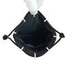 Inden Drawstring Bag with Silk Deerskin Black with White Crane and Turtle [Inden-ya] Gusset, Cord, Leather, Lacquer, Pattern, 3005-11-052 (Custom