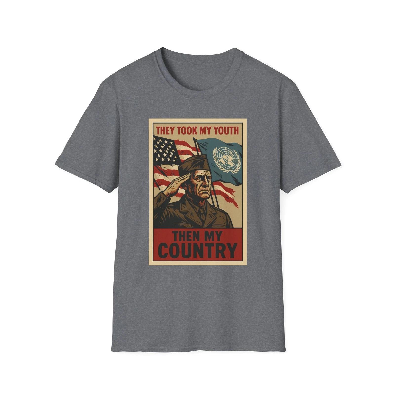 

They Took My Youth, Veteran Tee, UN Critique Shirt, Patriotic Betrayal Shirt S