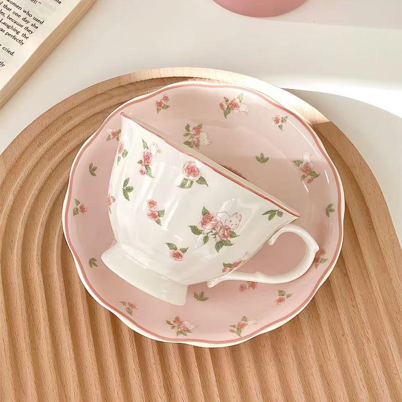 250ML Design Luxueux Sens du Haut de Gamme Tasses à Café Françaises Niche Exquis Ensemble Fait Main Ensemble Tasse et Soucoupe Européens Boîte Cadeau