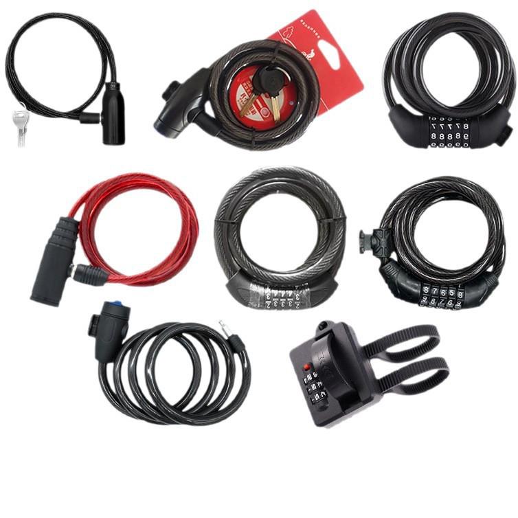 Five-Digit Combination Anti-Theft Steel Cable Lock for Bicycles and Helmets