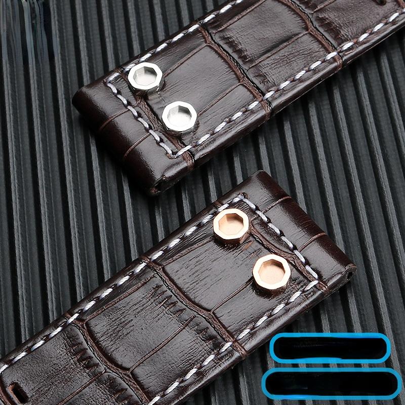 For Hamilton Khaki Field H78646733 H78626583 Metal Rivet Watchband 22 24mm Leisure Business Genuine Leather Watch Strap Bracelet