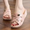 Women's Summer Platform Wedge Heel Non-Slip Mid-Heel Slippers