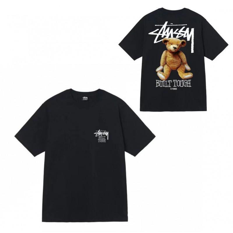 Street Style Short Sleeve T-Shirt Loose Fit Round Neck Cotton Tee Couples Casual Wear