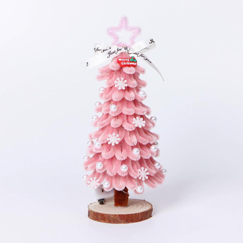 

Decompression Twister DIY Material Pack Gift Box Christmas Tree Assembly Toy Gift Decompression Doll Ornament Gift Light Battery 1pc розовый
