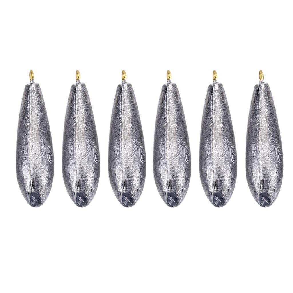 6Pcs New Fishing Weights Sinkers Shape Casting Fishing Tackle (10g)