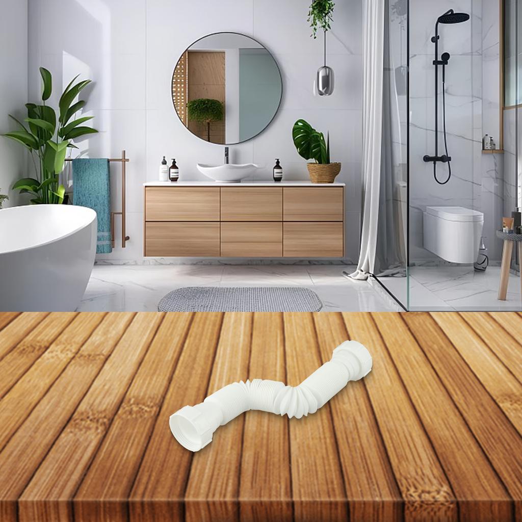 Dwugłowicowa Rura Odpływowa do Zlewu Elastyczny Łącznik Rur Średnica Wlotu 45mm Łazienkowa Kuchenna Rura Odpływowa do Zlewu Kanalizacyjna