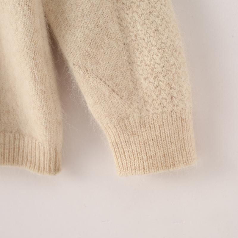 Dámský kašmírový svetr Qinghe kašmír 30% kašmír 30% norka 30% vlna 10% nylon Dámský podzimní a zimní hustý kašmírový pulovr měkký a teplý