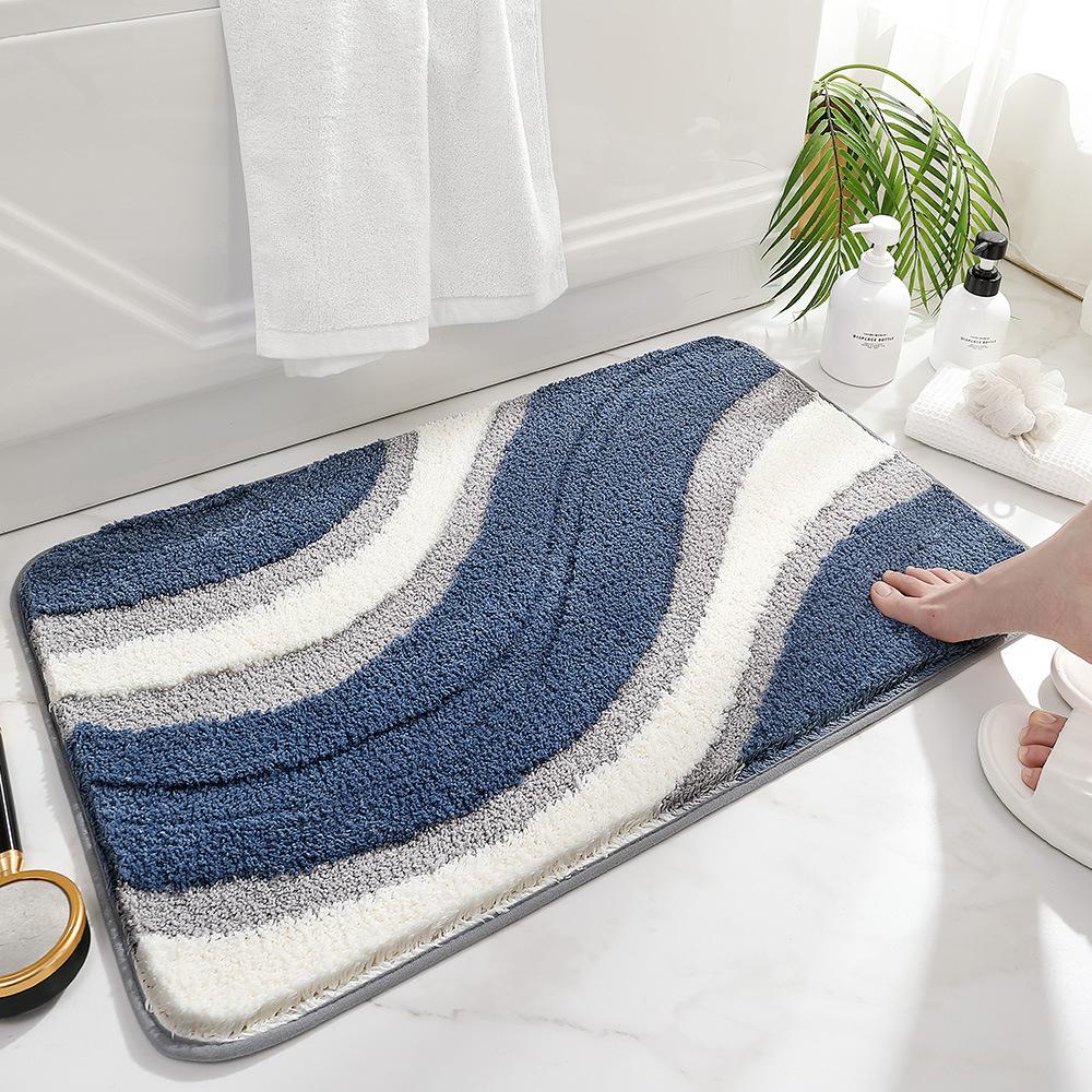 Modern Minimalist Cashmere Skin-friendly Floor Mat, Comfortable and Soft Non-slip Bathroom Floor Mat for Shower Rooms