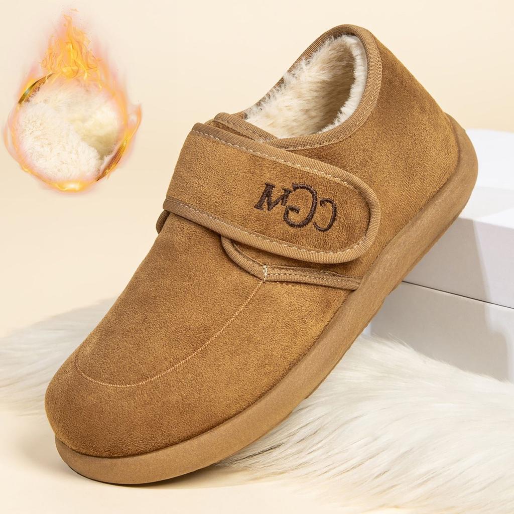 Cotton Slippers Low-top Velcro Velvet Snow Boots Women's Autumn and Winter New Short Boots Comfortable and Versatile Cotton Shoes Keep Warm