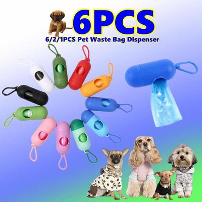 6/2/1Pcs Pet Abfall Tasche Spender Für Hund Abfall Tasche Halter Kunststoff Müll Tasche Dispenser Träger fall Hund Pet Abfall Poop Taschen