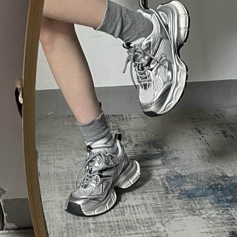 New Trendy Thick-soled Silver Dad Shoes Women's Version Lightweight Horse Speed Sports Shoes Casual Running Shoes