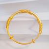 Vietnamese Gold-Plated Acacia Bangle: Adjustable Push-Pull Bracelet for Women