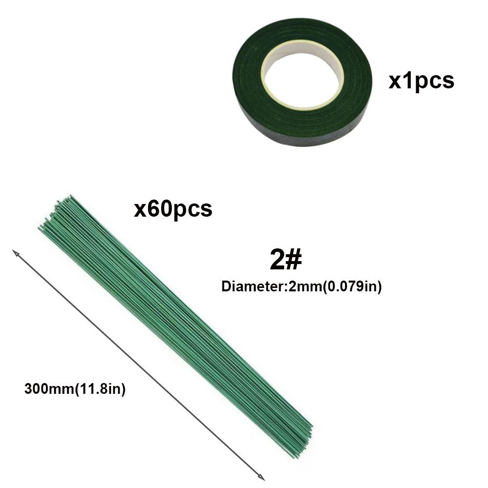 Flowers Stems Branches Floriculture Tape Self-adhesive Bouquet Twigs Iron Wire For DIY Flower Wedding Supplies Accessory