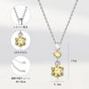 [FANCIME] Women's Necklace "Tria" Citrine (November Birthstone) Three Sparkles Lucky Charm Silver Women's Accessory Mother's Day Birthday Christmas Gi