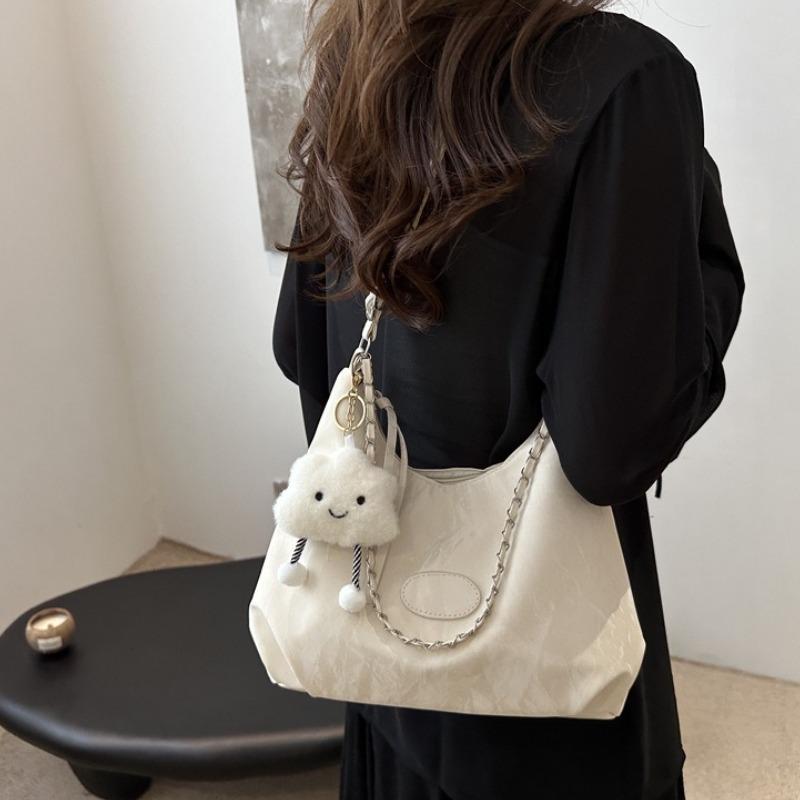 Neue Sommer-Ketten-Pendeltasche, Lässige Studenten-Weichgesicht-Großraumtasche für Damen, Mode Einzelschulter-Umhängetaschen