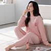 Island Fleece Pajamas Women'S Autumn And Winter Fleece Thin Fleece Long-Sleeved Warm Spring And Autumn Coral Fleece Loungewear