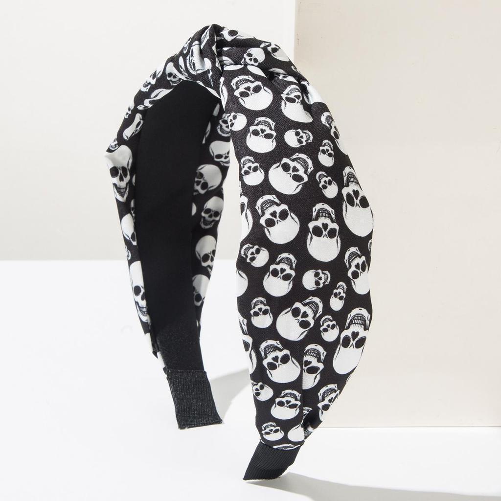 Halloween Elemente Geist Totenkopf Stern Mond Gedrucktes Stirnband Trendige Mode Feiertagsparty Haarschmuck