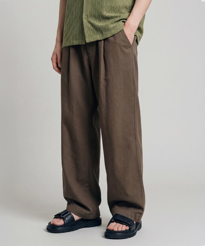 JEMUT Airflow Linen-Like Pants Brown Hslp2697